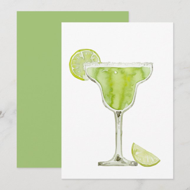 Margarita Wasserfarben Einladung (Vorne/Hinten)