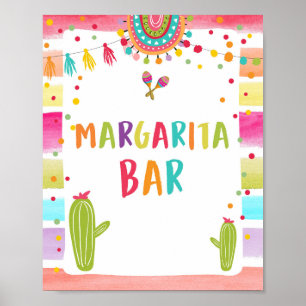 Margaritas Bar Getränke Kaktus Fiesta Tischschild Poster