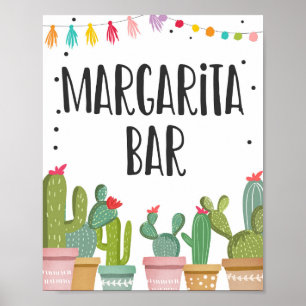 Margaritas Bar Getränke Kaktus Fiesta-Tischschild Poster