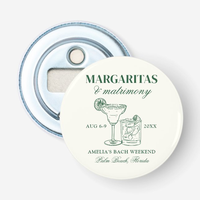 Margaritas & Matrimony Bachelorette Flaschenöffner (Vorderseite)
