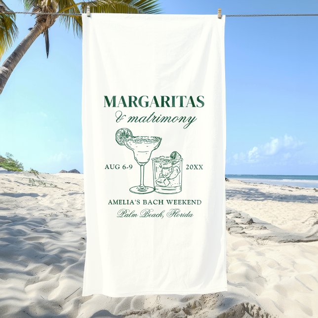 Margaritas & Matrimony Bachelorette Strandtuch (Von Creator hochgeladen)