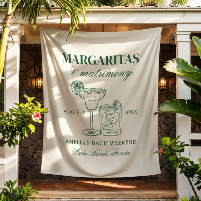 Margaritas & Matrimony Bachelorette Wandteppich (Von Creator hochgeladen)