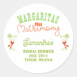 Margaritas & Matrimony Tulum Junggeselinnen-Abschi Runder Aufkleber