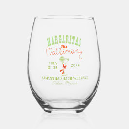 Margaritas & Matrimony Tulum Junggeselinnen-Abschi Weinglas Ohne Stiel