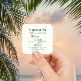 Margaritas mit meinem Señoritas Bachelorette Woche Quadratischer Aufkleber