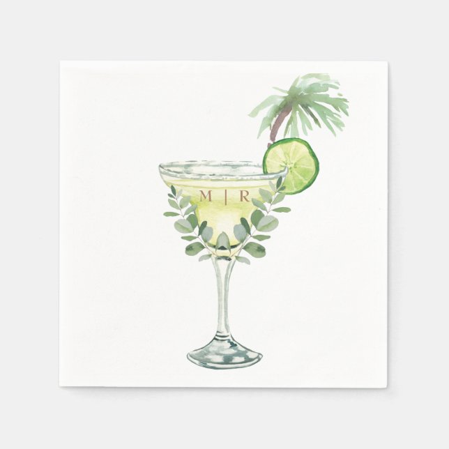 Margaritas Tropical Monogram Serviette (Vorderseite)