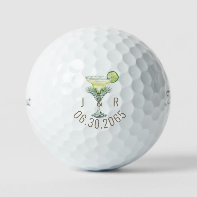 Margaritas Tropical Wedding Titleist Pro V1 Golfball (Vorderseite)