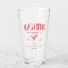 Margaritas und Matrimone Personalisiert Bacheloret Glas