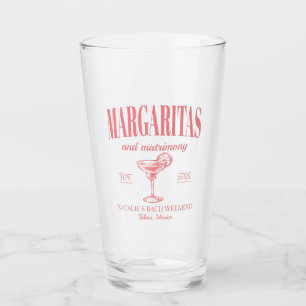 Margaritas und Matrimone Personalisiert Bacheloret Glas