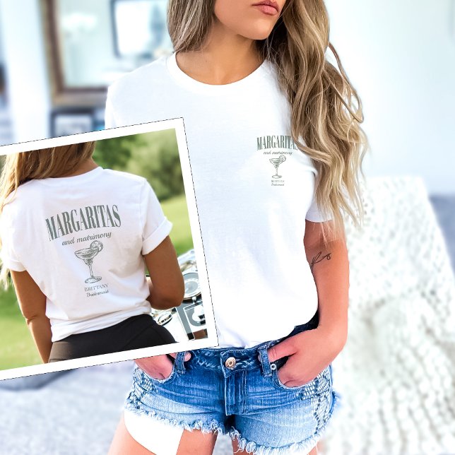 Margaritas und Matrimone Personalisiert Bacheloret T-Shirt (Von Creator hochgeladen)