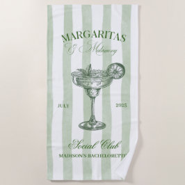 Margaritas und Matrimone Striped Bachelorette Strandtuch