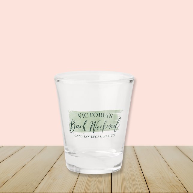 Margaritas und Matrimony Bach Party Shot Glass Schnapsglas (Margaritas & Matrimony Shot Glass | Custom bachelorette dinner decor and gifts for beachy bride)
