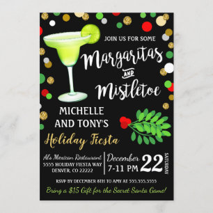 Margaritas und Mistletoe Einladung zu Weihnachten
