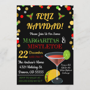 Margaritas und Mistletoe Party Einladung