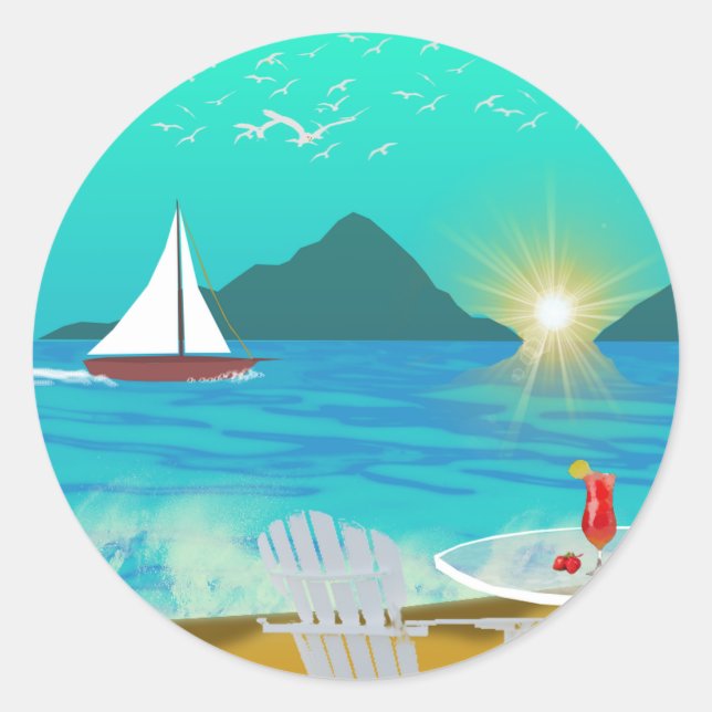 Margaritaville Runder Aufkleber (Vorderseite)
