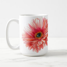 MARGARITE BLUME schöne Aquarell-Margariten rosa  Kaffeetasse