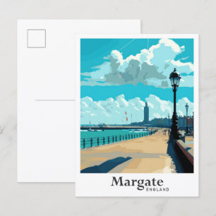 Margate England Kunst Vintage Reiseillustration Postkarte