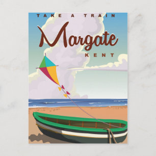 Margate Kent Vintage-Reiseposter Postkarte