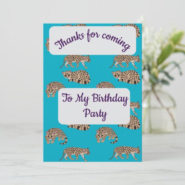 Margays Thank you Card Einladung (Stehend Vorderseite)
