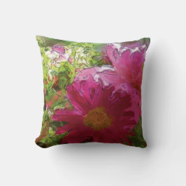 Margerite & Frauenmantel - Aquarell-Design |  Kissen