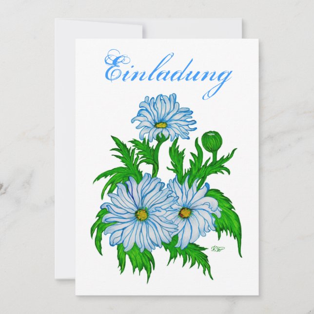 Margeriten Blume - Einladung (Vorderseite)