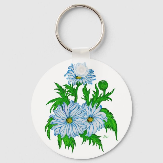 Margeriten Blume Schlüsselanhänger (Vorderseite)