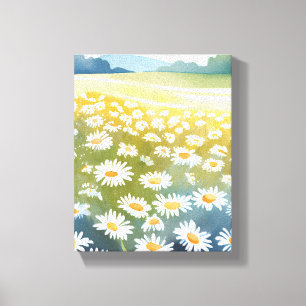 Margeritenfeld   Blumenwiese Florale Malerei  Leinwanddruck
