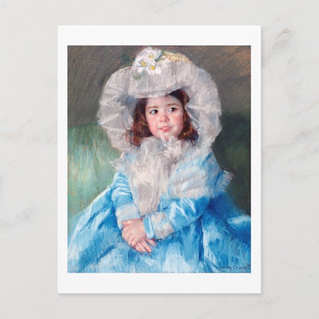 Margot in Blue, Mary Cassatt Postkarte (Vorderseite)