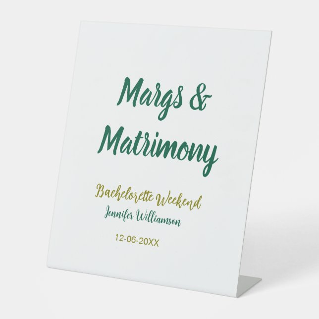 Margs and matrimony add name date bachelorette par sockelschild (Vorderseite)