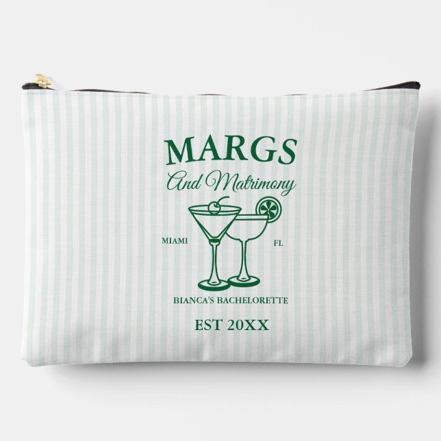 Margs and Matrimony Beach Junggeselinnen-Abschied Zubehörtasche (Vorderseite)