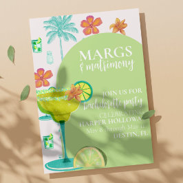 Margs and Matrimony Green Fiesta Bachelorette Einladung
