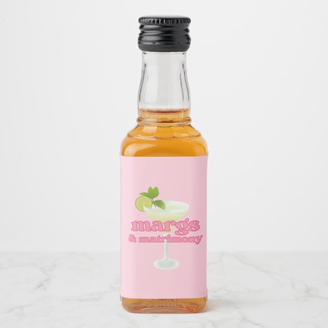 Margs and Matrimony Junggeselinnen-Abschied Alkoholflaschenetikett (Vorderseite)