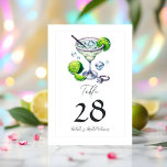 Margs and Matrimony Margarita Brautparty Tischnummer<br><div class="desc">Fügen Sie Ihrem Brautparty mit dieser Margs and Matrimony Margarita Tischnummer Card eine Touch Spaß und Eleganz hinzu. Mit einem wunderschön illustrierten Margarita-Glas, Limonen Akzenten und einem glitzernden Verlobung-Ring ist dieses Design perfekt für ein festliches und stilvolles Fest. Personalisieren Sie mit Ihren Tischnummern, um die Gäste mit Flair zu begleiten...</div>