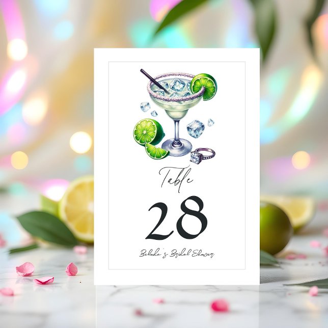 Margs and Matrimony Margarita Brautparty Tischnummer (Margs and Matrimony Margarita Bridal Shower Table Number)