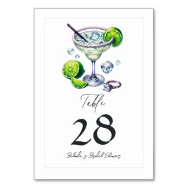 Margs and Matrimony Margarita Brautparty Tischnummer