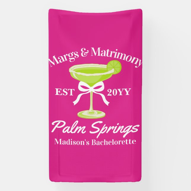 Margs and Matrimony Margaritas Junggeselinnen-Absc Banner (Vertikal)