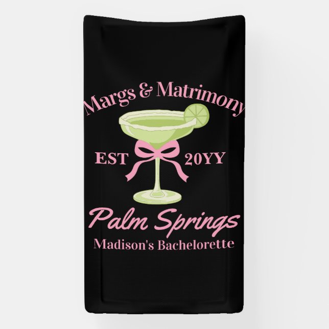 Margs and Matrimony Margaritas Junggeselinnen-Absc Banner (Vertikal)