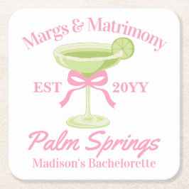 Margs and Matrimony Margaritas Junggeselinnen-Absc Rechteckiger Pappuntersetzer