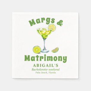 Margs & Matrimone Cocktail Limette grüner Bachelor Serviette