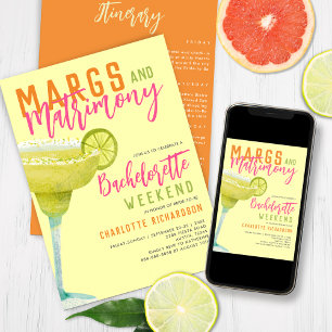 Margs & Matrimons Margaritas Bachelorette Weekend Einladung