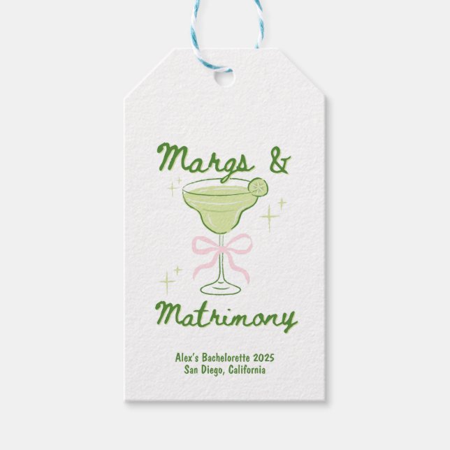 Margs & Matrimony Bachelorette Custom Geschenkanhänger (Vorderseite)