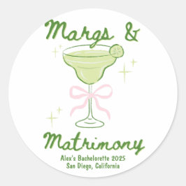 Margs & Matrimony Bachelorette Custom Runder Aufkleber