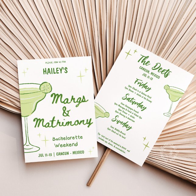Margs & Matrimony Bachelorette Itinerary Einladung (Von Creator hochgeladen)