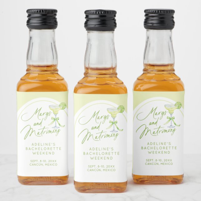 Margs Matrimony Bachelorette Personalisiert Alkoholflaschenetikett (Flaschen)