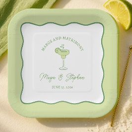 "Margs & Matrimony" Einfache Limone Margarita Wedd Pappteller