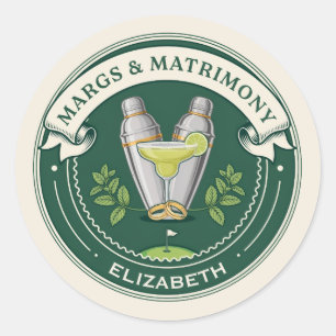 Margs & Matrimony Golf Club Junggesellinnenabschie Runder Aufkleber
