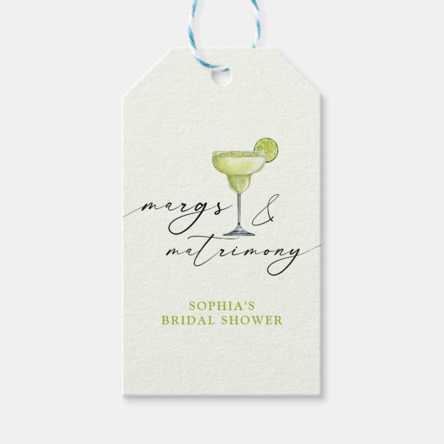 Margs & Matrimony Green Limones Brautparty Geschenkanhänger (Vorderseite)