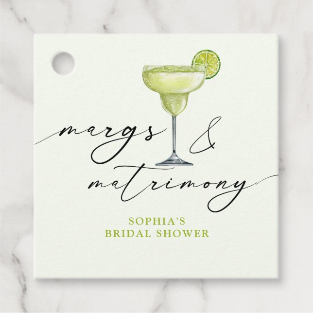 Margs & Matrimony Green Limones Brautparty Geschenkanhänger (Vorderseite)