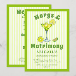 Margs & Matrimony lime green bachelorette Einladung