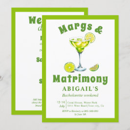 Margs & Matrimony lime green bachelorette Einladung